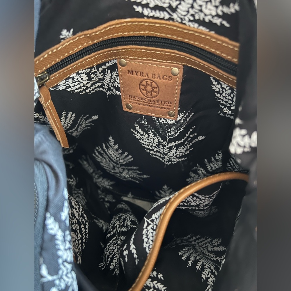 Myra - Western Denim Floral Tote Bag Boho Cowgirl Purse Vintage 90s Style - Picture 14 of 15